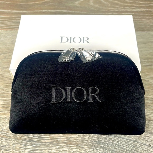 Dior Handbags - New Iconic Dior Black Velvet Beauty Timeless Design Cosmetic Pouch  5"x 7"x 2.5"